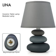 Nachttischlampe Lina hellgrau-matt - Keramik Urban Lifestyle